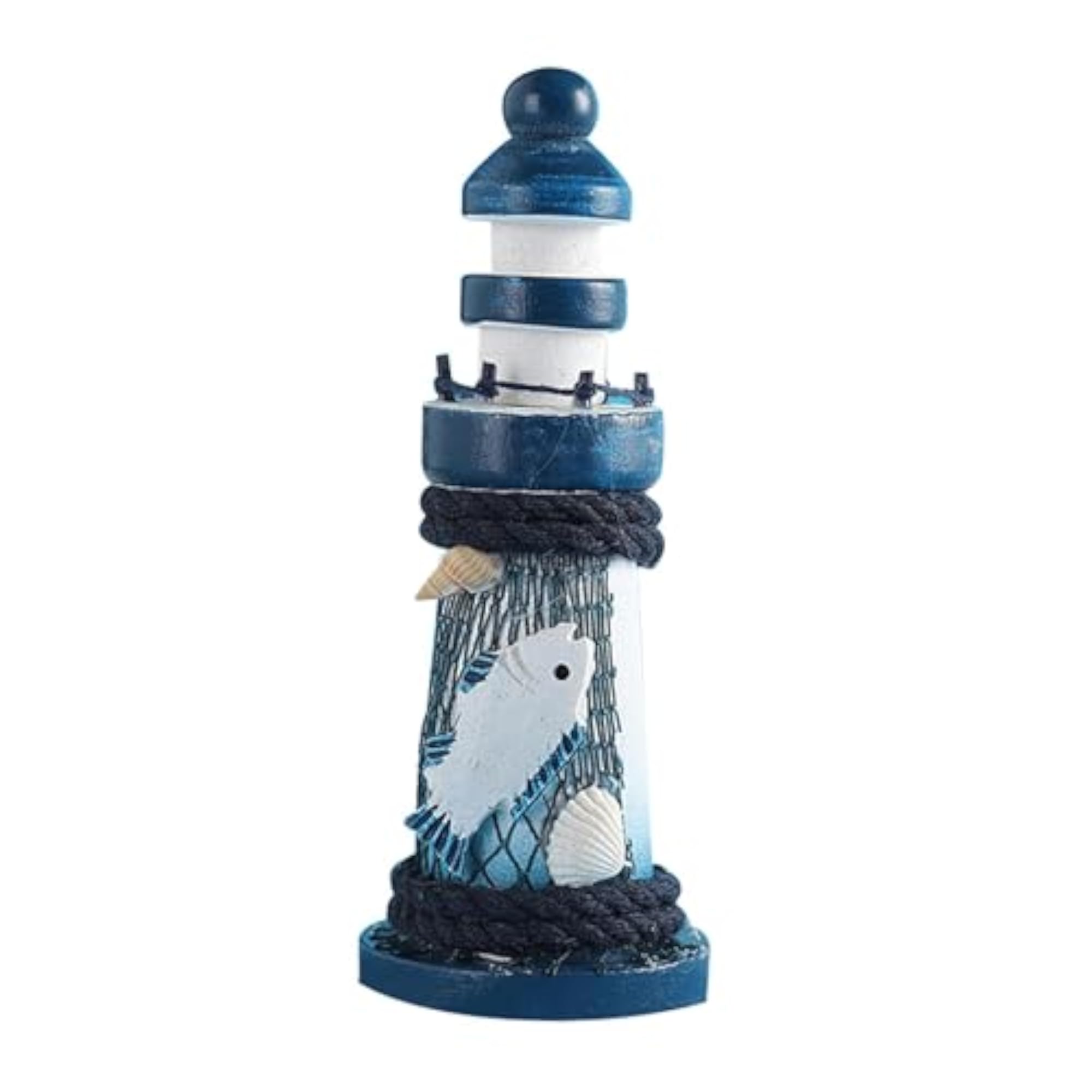 Wood Lighthouse Statue, Desktop Ornament for Home Decoration